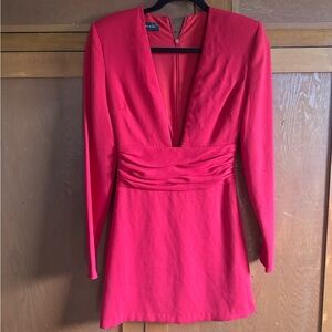 Elegant Red Long Sleeve Dress The Andamane